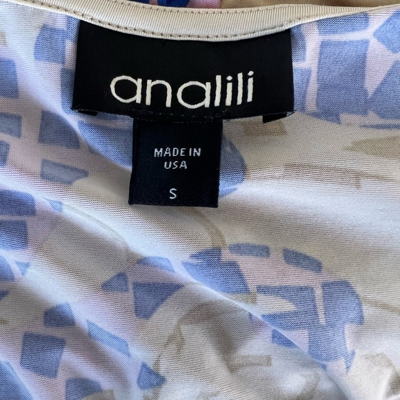 ANALILI 100% SILK  FAUX WRAP DRESS SHEER CUFF SLEEVES BOHO LAGEN-LOOK RESORTWEAR - Picture 9 of 12